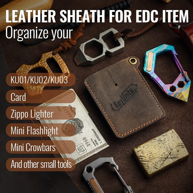 KeyUnity Leather Sheath EDC Pocket Organizer Hand Stitched Slip Pouch - Image 4